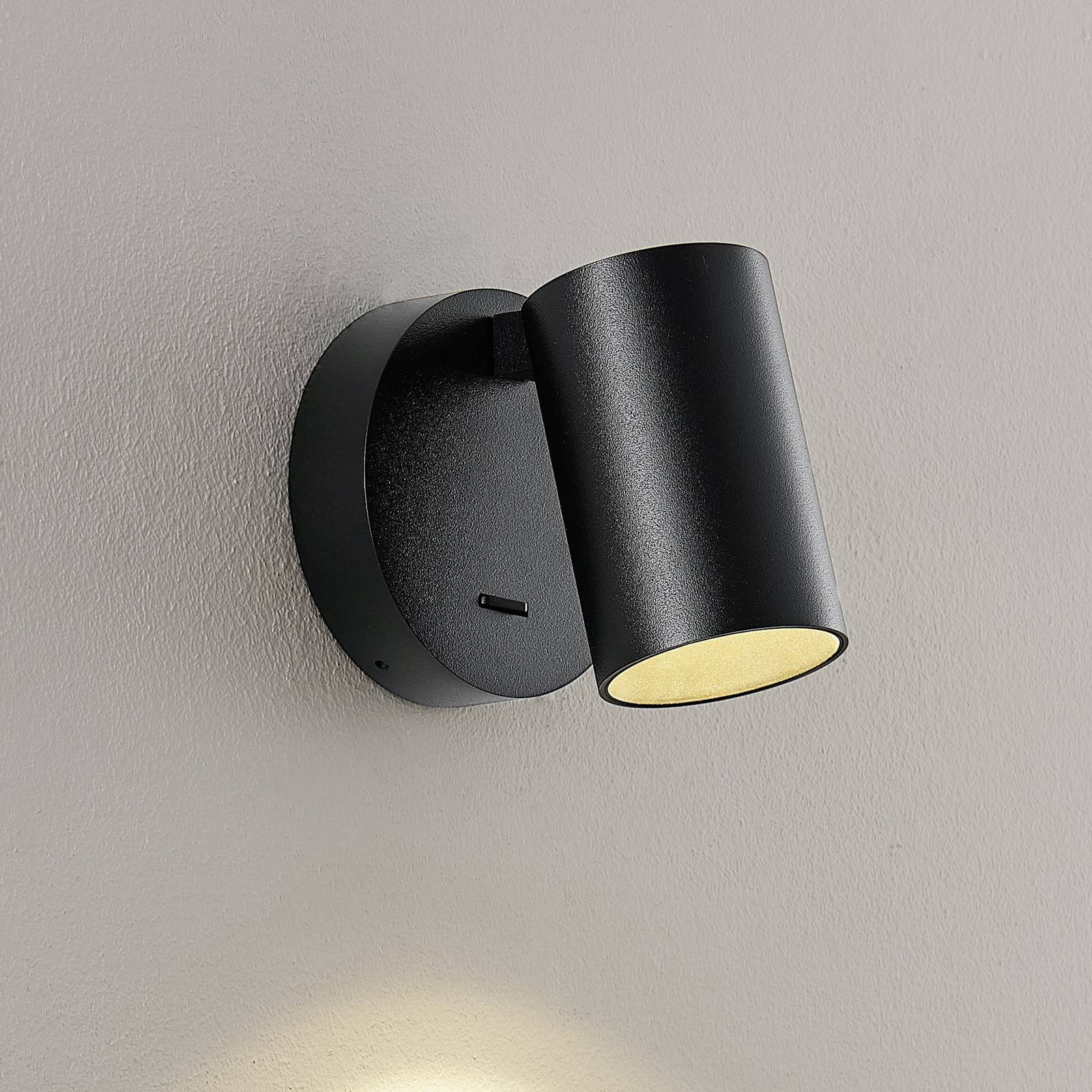 Wandstrahler CAN TILT, schwarz, Ø 10 cm Metall Schalter GU10 günstig online kaufen