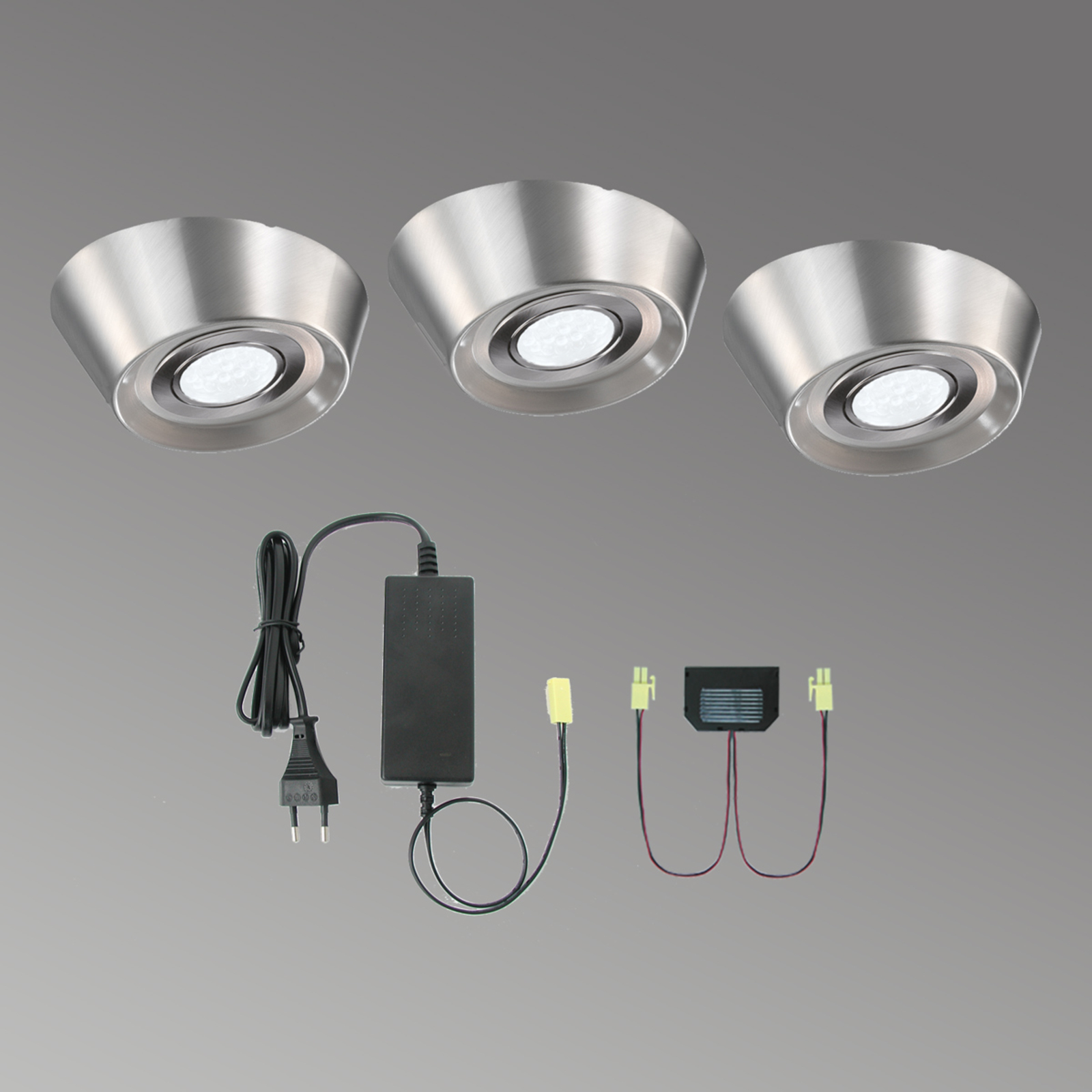 Podhľadové LED svietidlá PAL CF, 3 kusy, Ø 12 cm