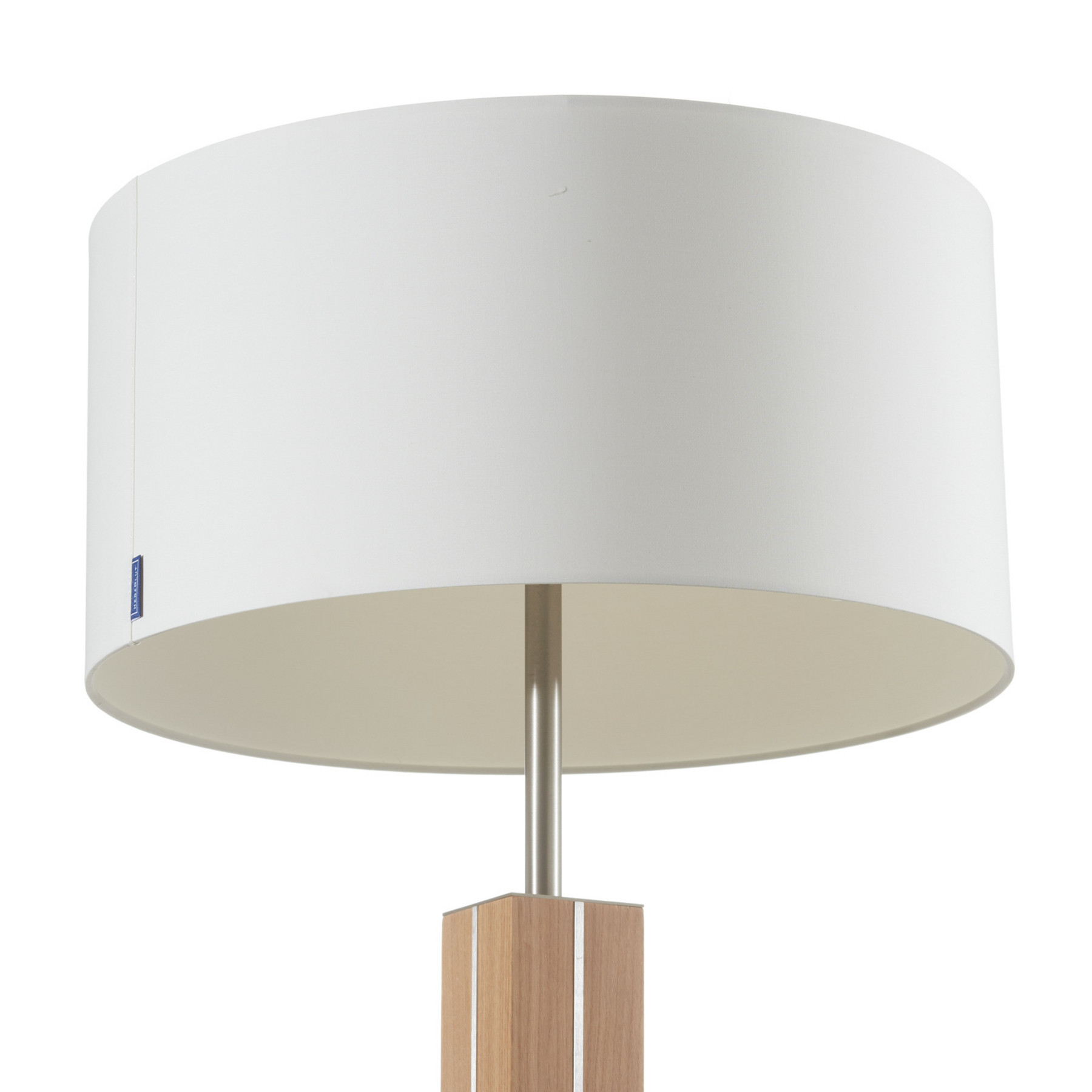 HerzBlut Dana floor lamp, natural oak, white, for Living / Dining Room, wood, cotton, metal, E27, 60 W, energy efficiency: A++, H: 160 cm