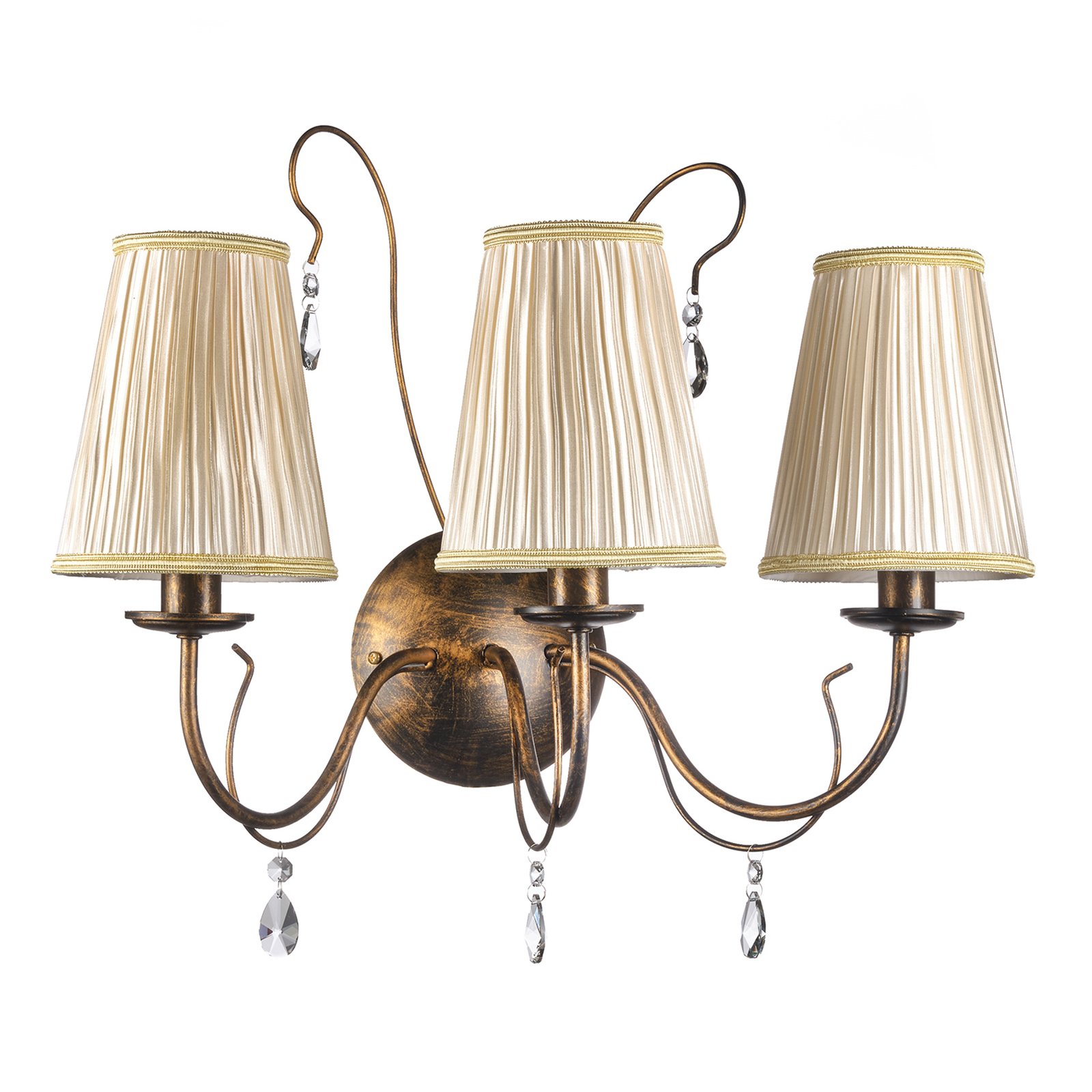 Delia wandlamp, bronskleurig, 3-lamps, breedte 56 cm