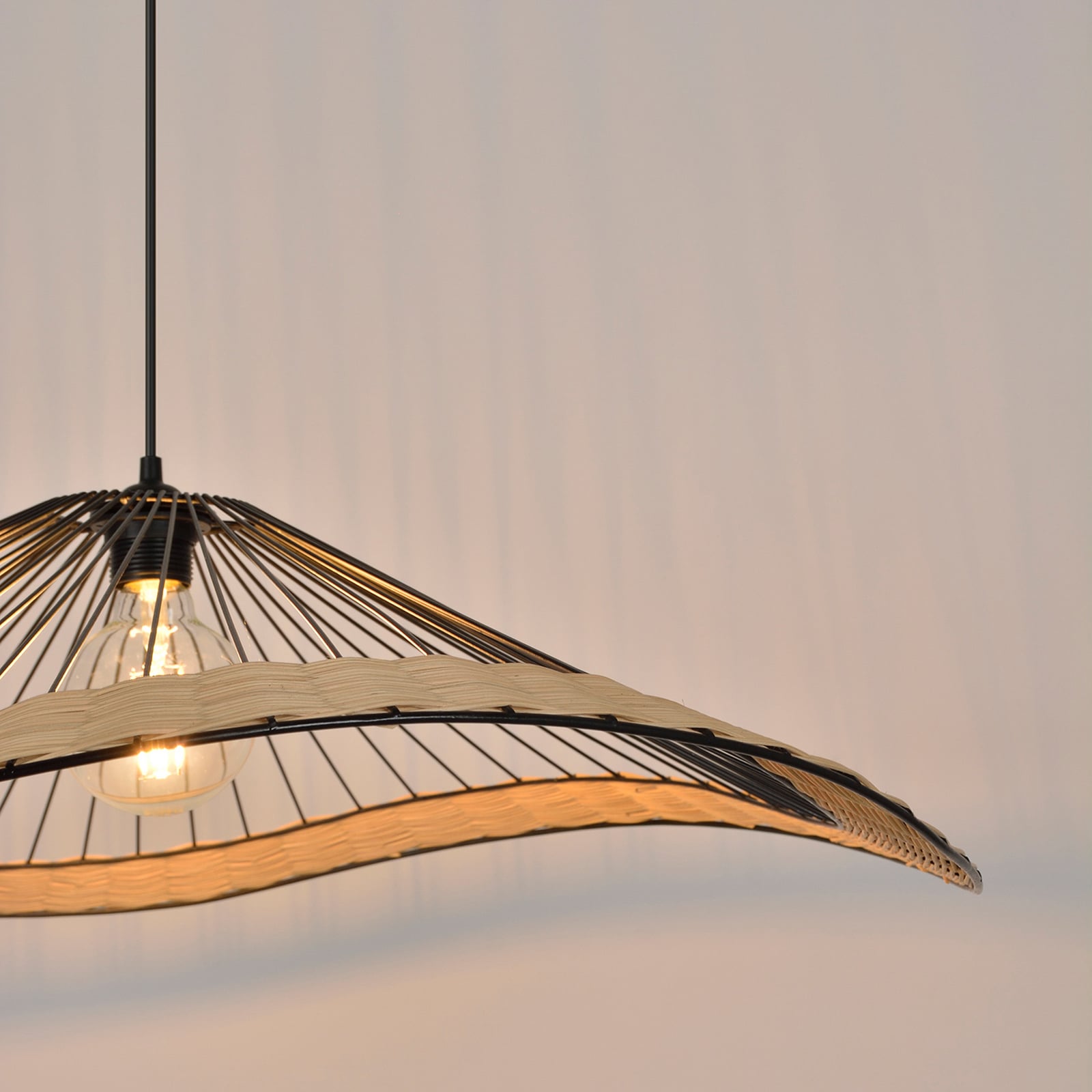 Lampada a sospensione Mekong nera, altezza 18 cm - COREP SAS