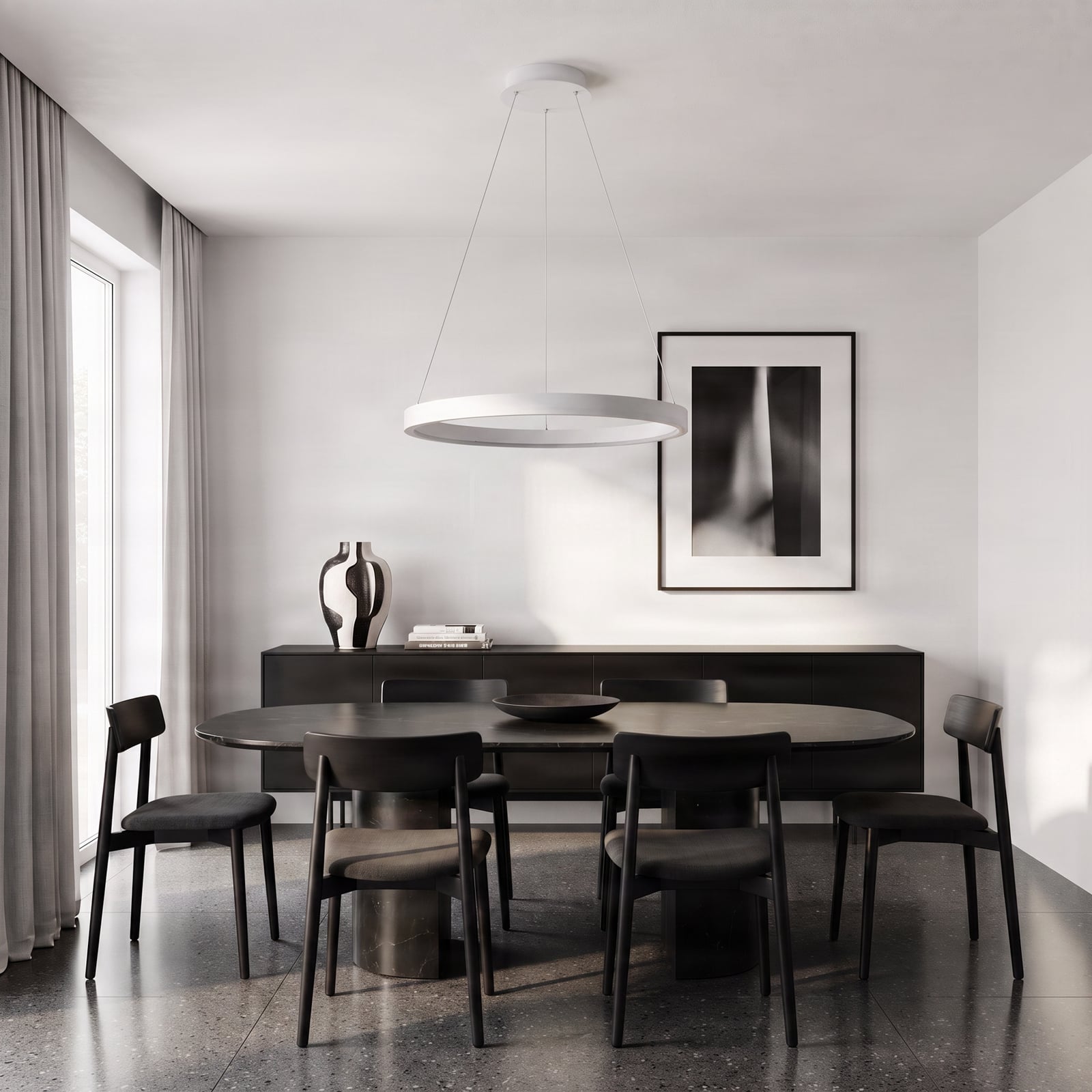 Suspension LED Arcchio Albiona, blanche, 1 anneau, Ø 60 cm Suspension LED Arcchio Albiona, blanche, 1 anneau, Ø 60 cm