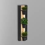 Wall light Shelf, black/wood-coloured steel wood, 90cm high