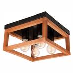 Envostar Phelan ceiling light 4-bulb wood/black
