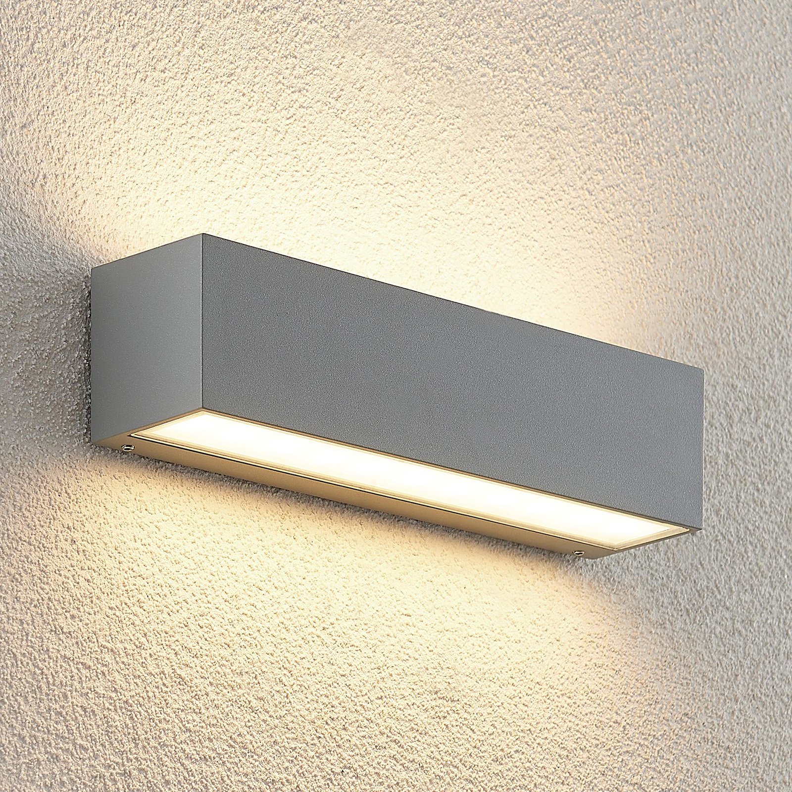 Lengo LED All'aperto Applique da Parete Up/Down L25 Argento - Lucande