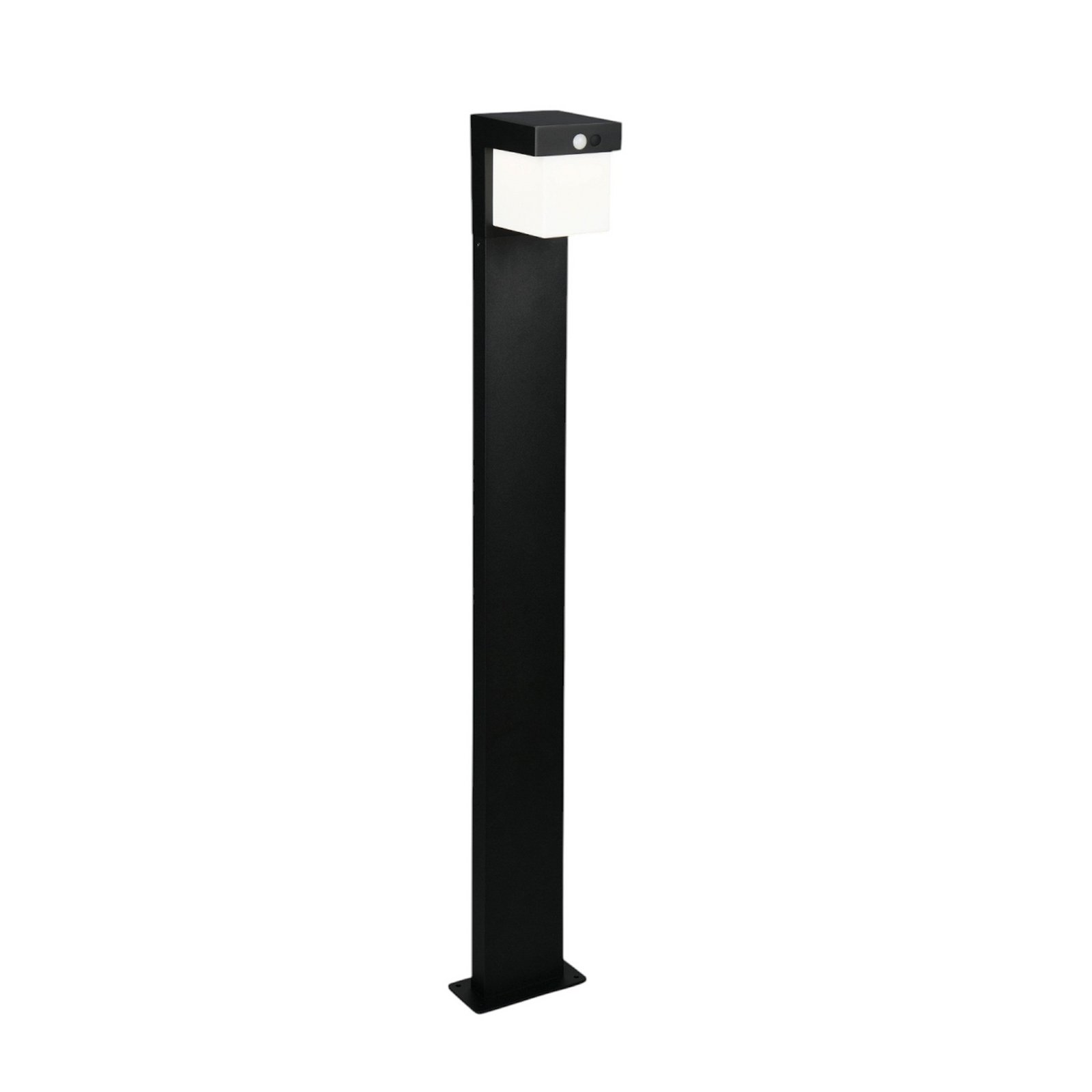 Colombo solar path light, matt black, metal, height 100 cm