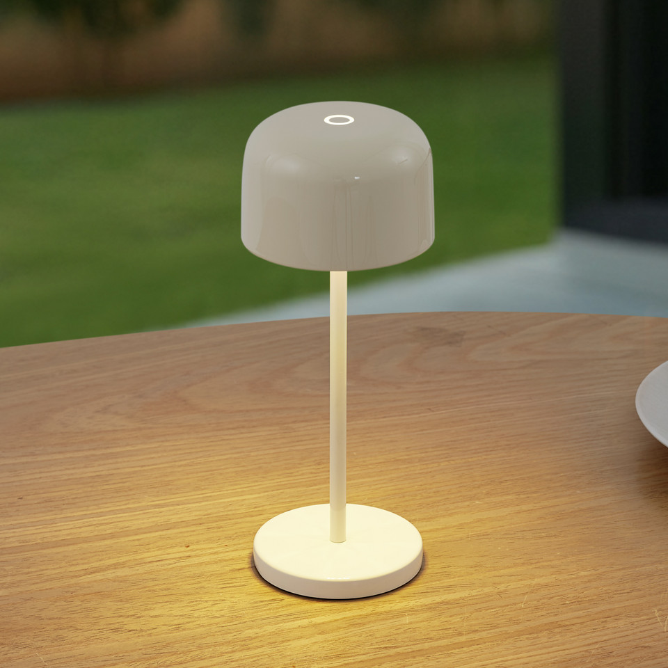 Lucande Quill LED-bordslampa med batteri, beige från Lucande