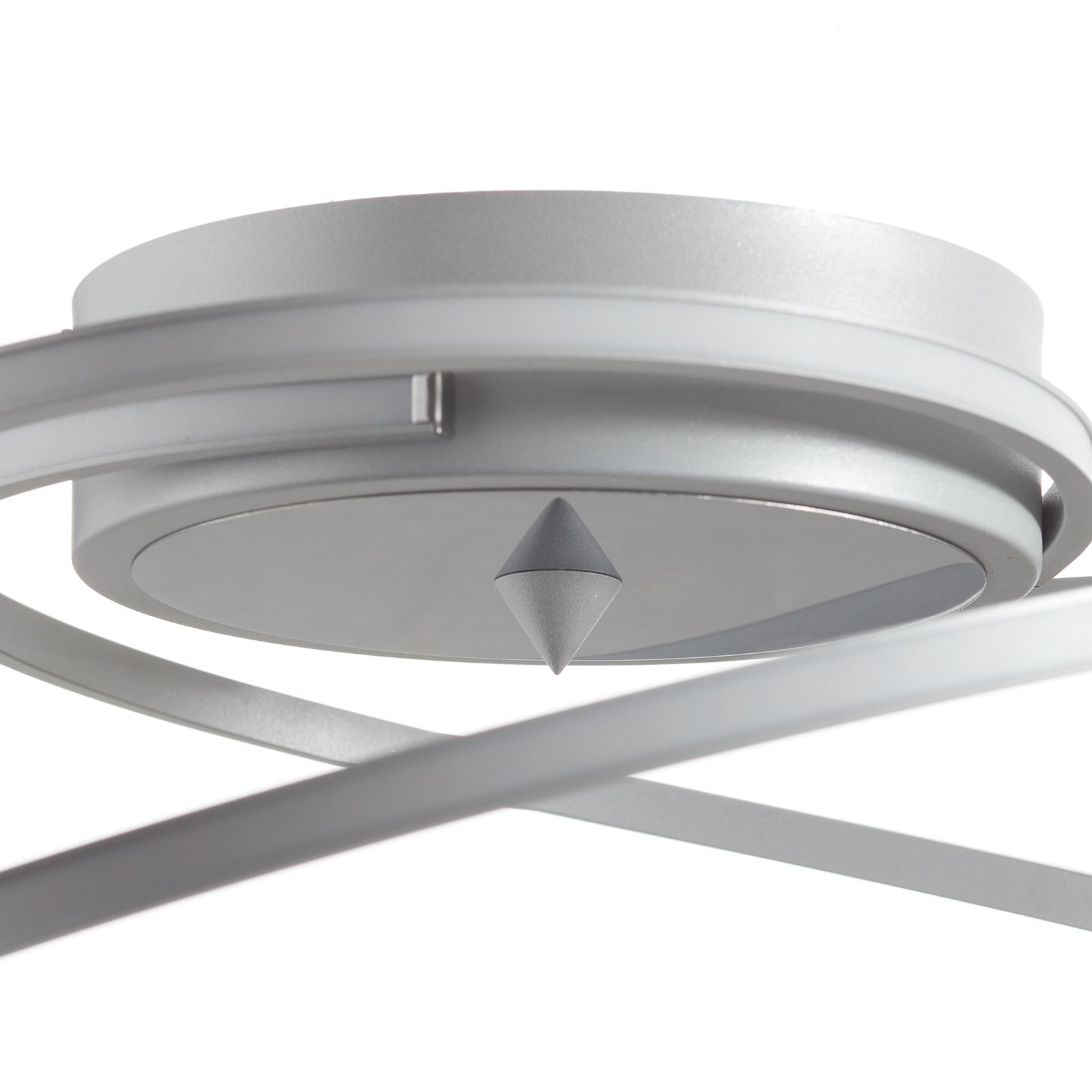 Lungo LED ceiling light 3-arm aluminium, remote