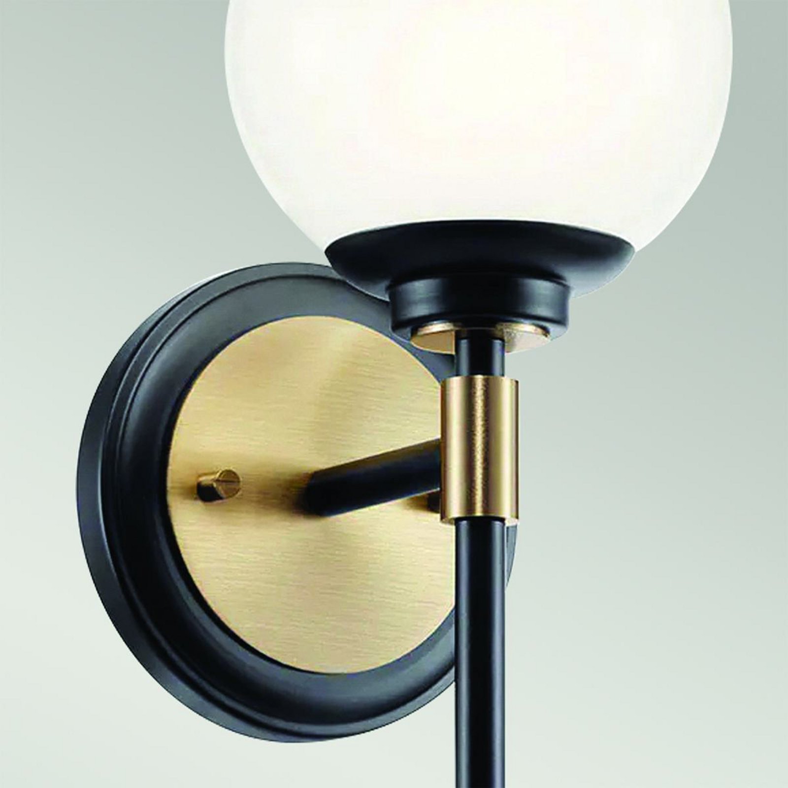 Seinavalgusti Benno 1 must-pronks, valge, teras, klaas IP44 G9
