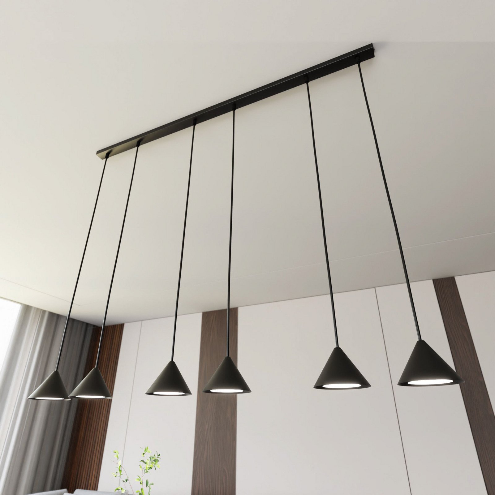 EMIBIG LIGHTING Lampă suspendată Elit 6 becuri negru metal - Camera de zi / sufragerie