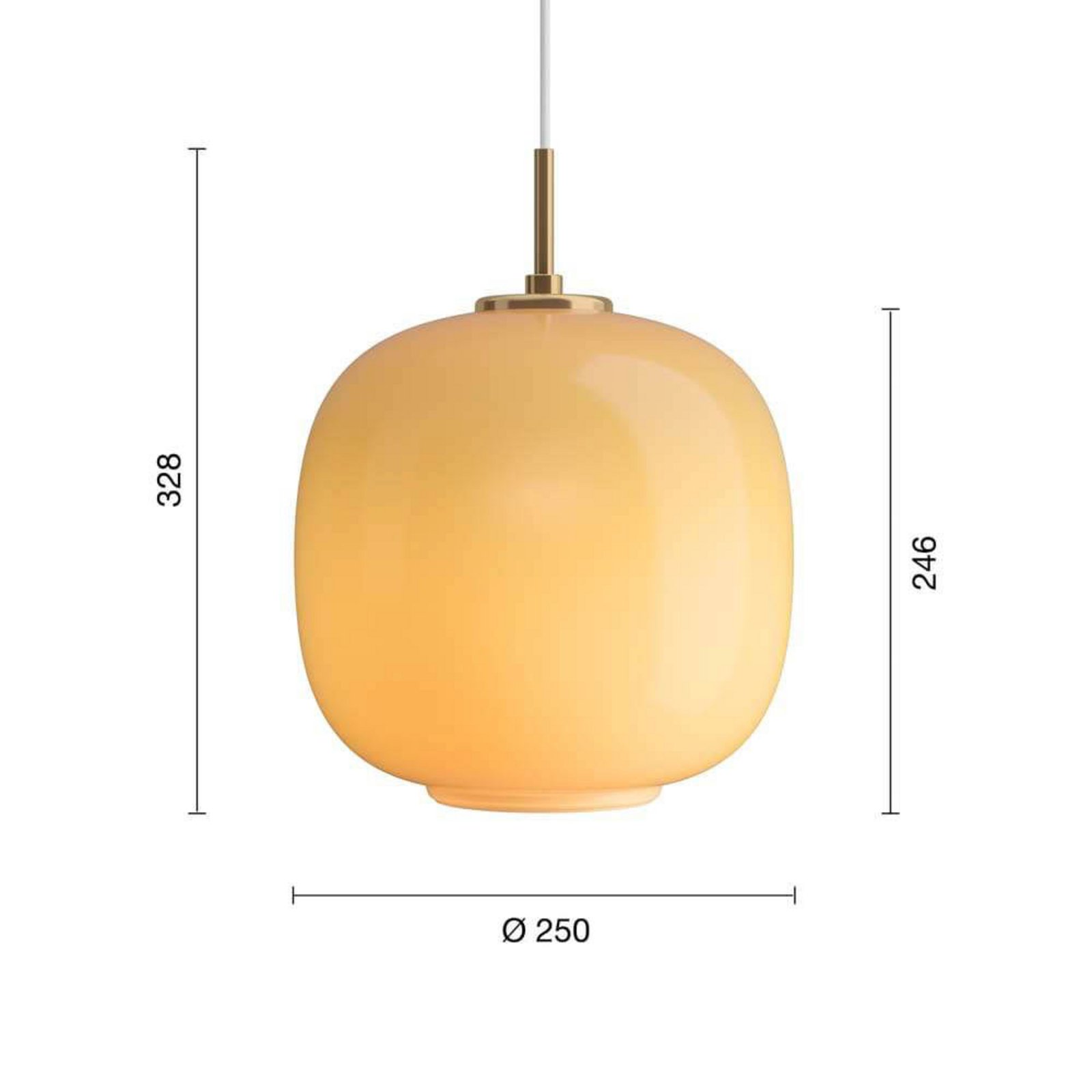 VL45 Radiohus Lustră Pendul Ø250 Brass/Glossy Amber - Louis Poulsen