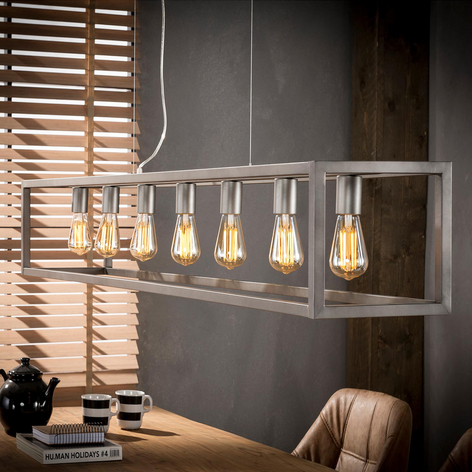 Hängelampe Perpendillumina 7-flammig, silber matt