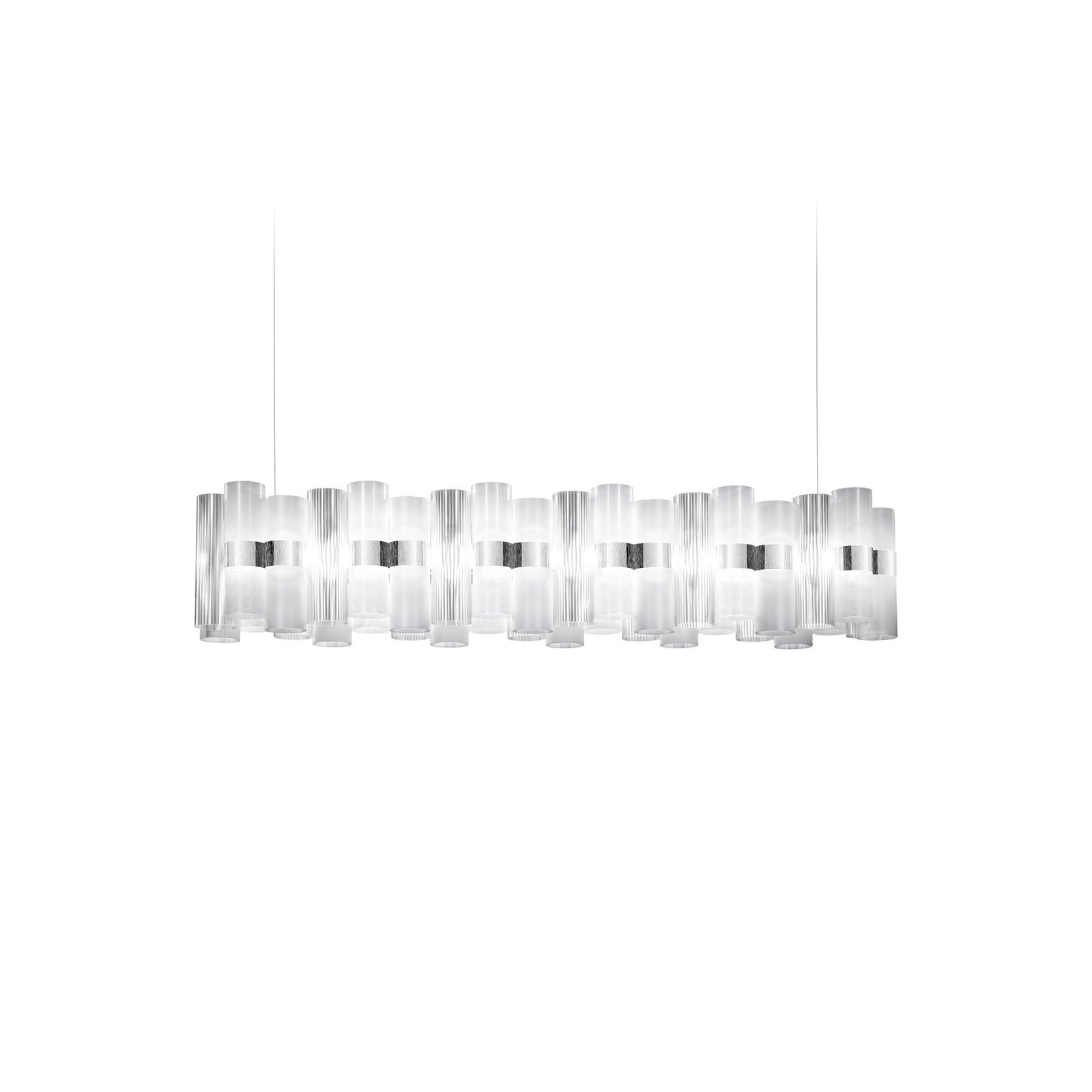Závesné svietidlo Slamp LED La Lollo, biele, 140 cm