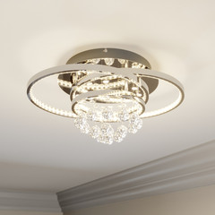 Stropní svítidlo Lucande LED Keely, barva chrom, křišťál