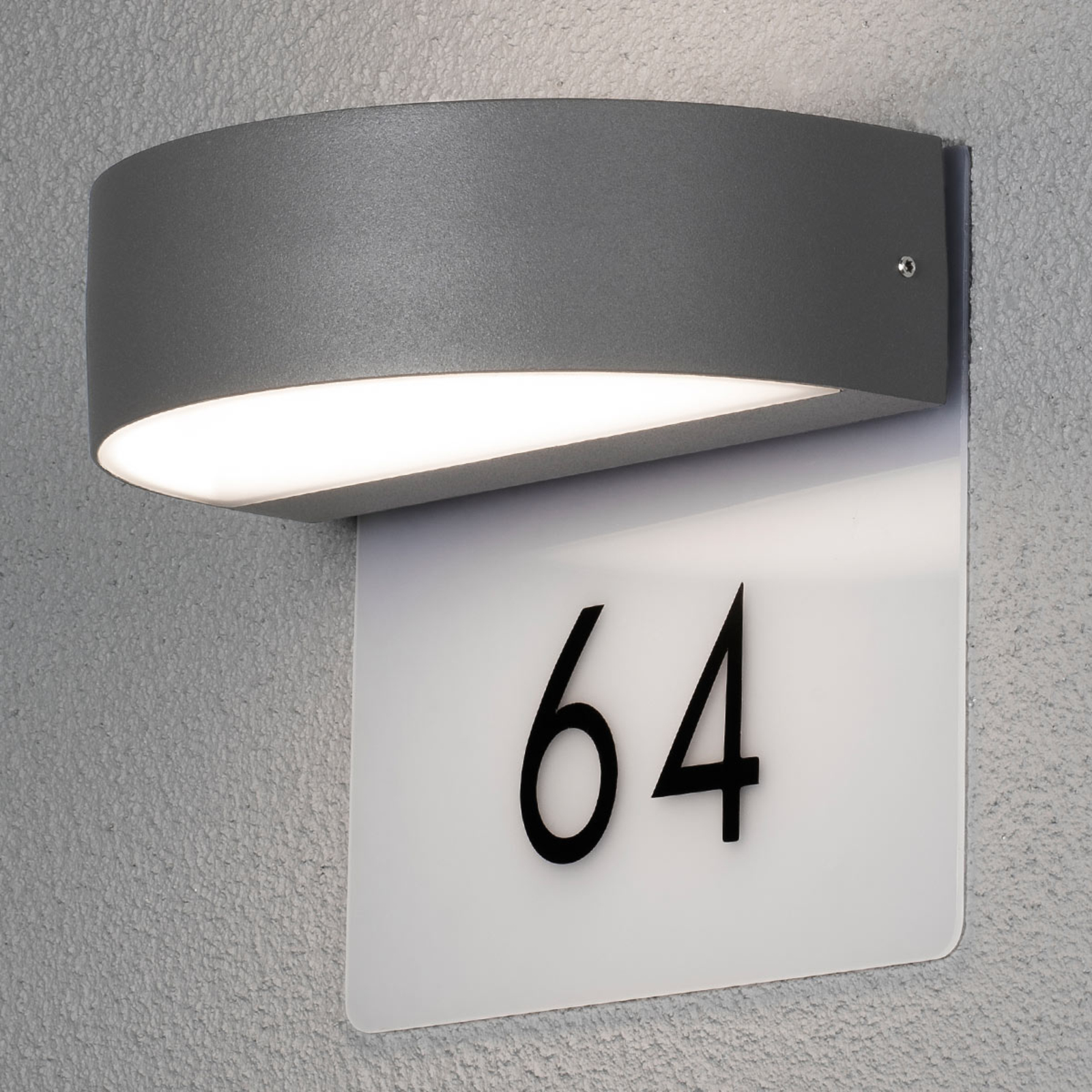 Modern LED házszámlámpa Monza számokkal együtt