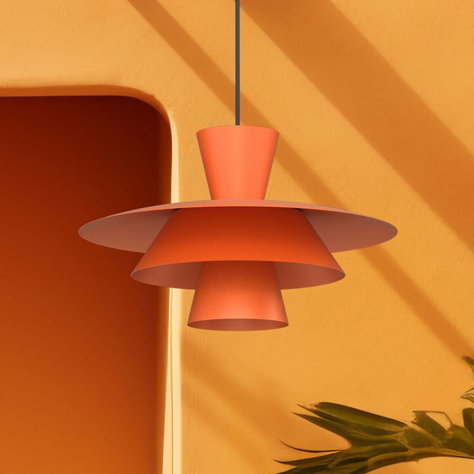 Suspension Plato, orange, métal, Ø 38 cm, E27
