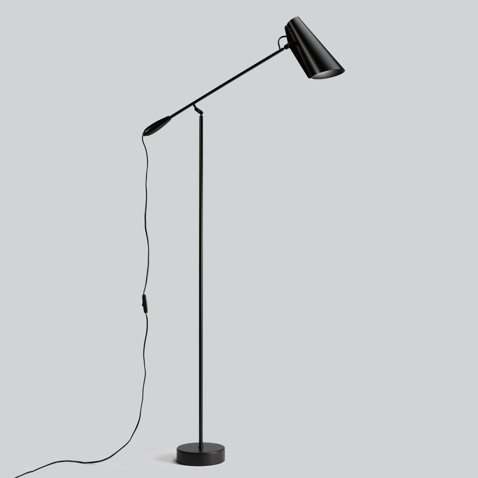 Northern Birdy - floor lamp in black, for Living / Dining Room, aluminium, steel, E27, 60 W, energy efficiency: A++, H: 133 cm