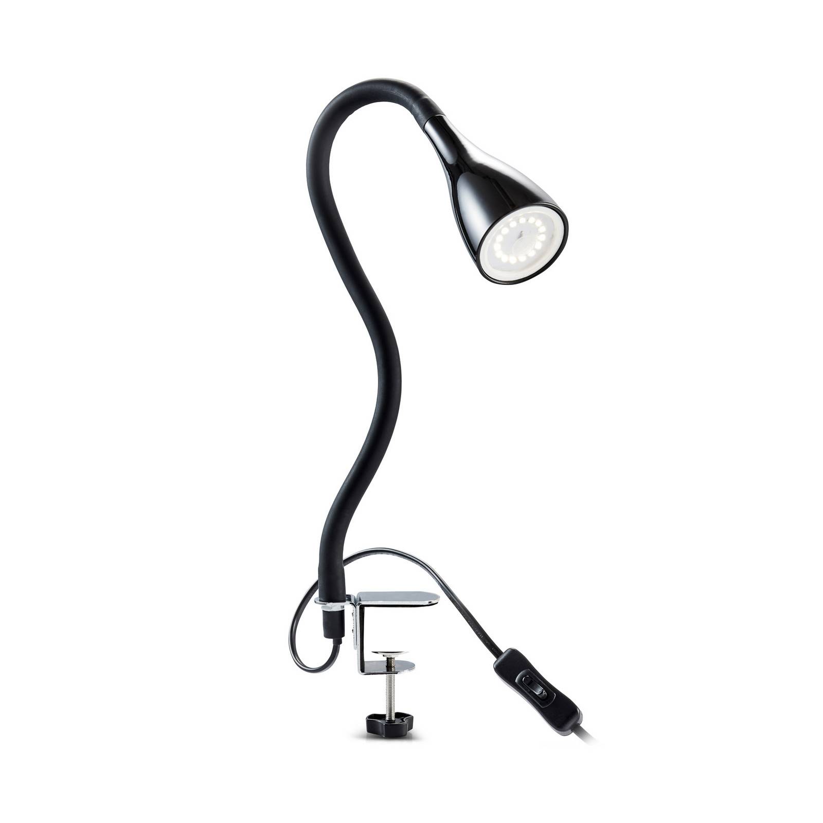 Led Klemm-Leuchte dimmbar Leselampe flexibel Tisch-Lampe schwarz 5W Bklicht 10