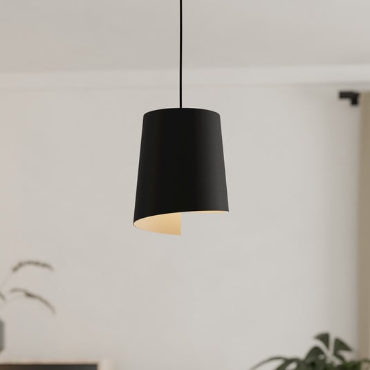 Hängeleuchte Bolivia schwarz/sandfarben, 1-flammig