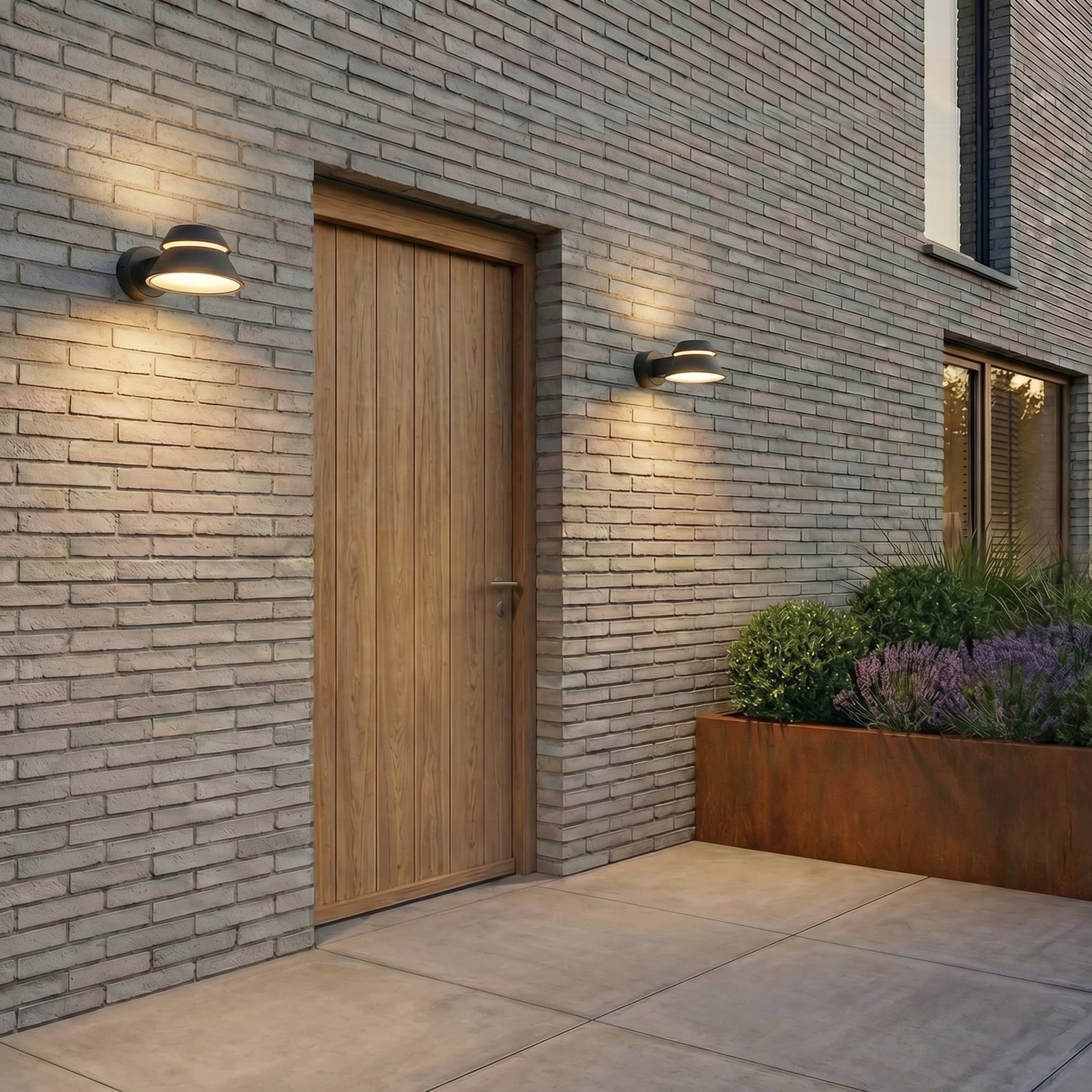 Kinkiet zewnętrzny LED Lucande Moena, czarny, metalowy, IP44