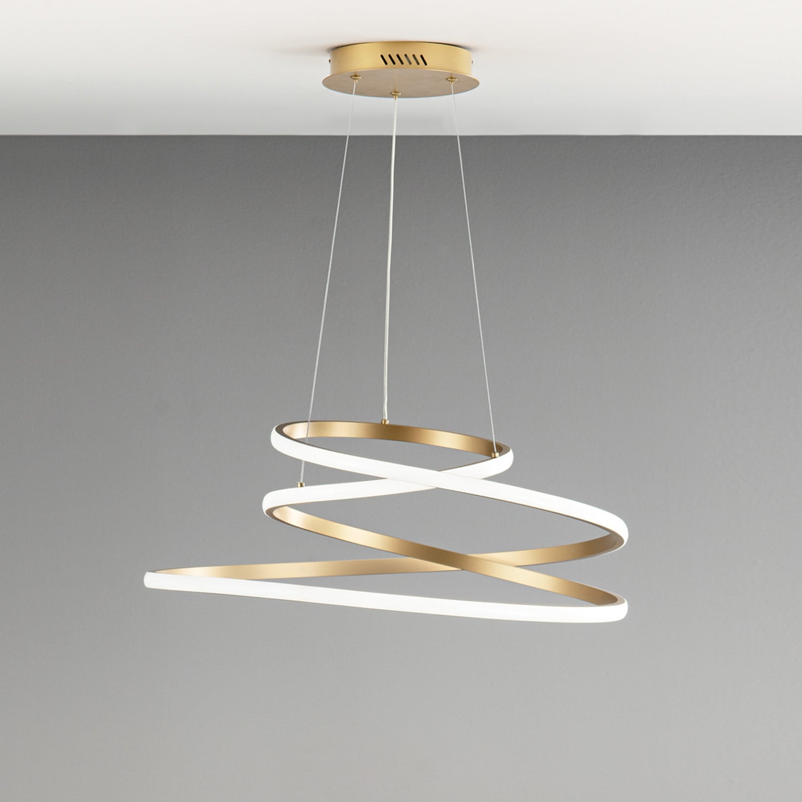 Luce Ambiente Design Lampă suspendată LED COASTER auriu Ø 60 cm metal CCT - Camera de zi / sufragerie - Modern - Aluminiu