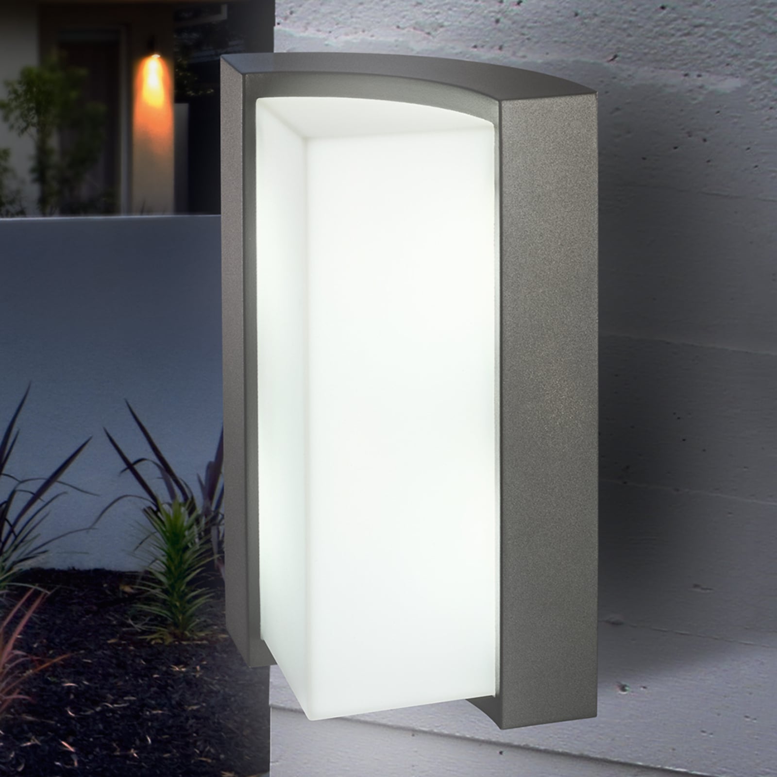Esotec TIRANO modern outdoor wall light with LEDs, anthr, anodized aluminium, plastic, 8 W, energy efficiency: A+, W: 15 cm, H: 22 cm