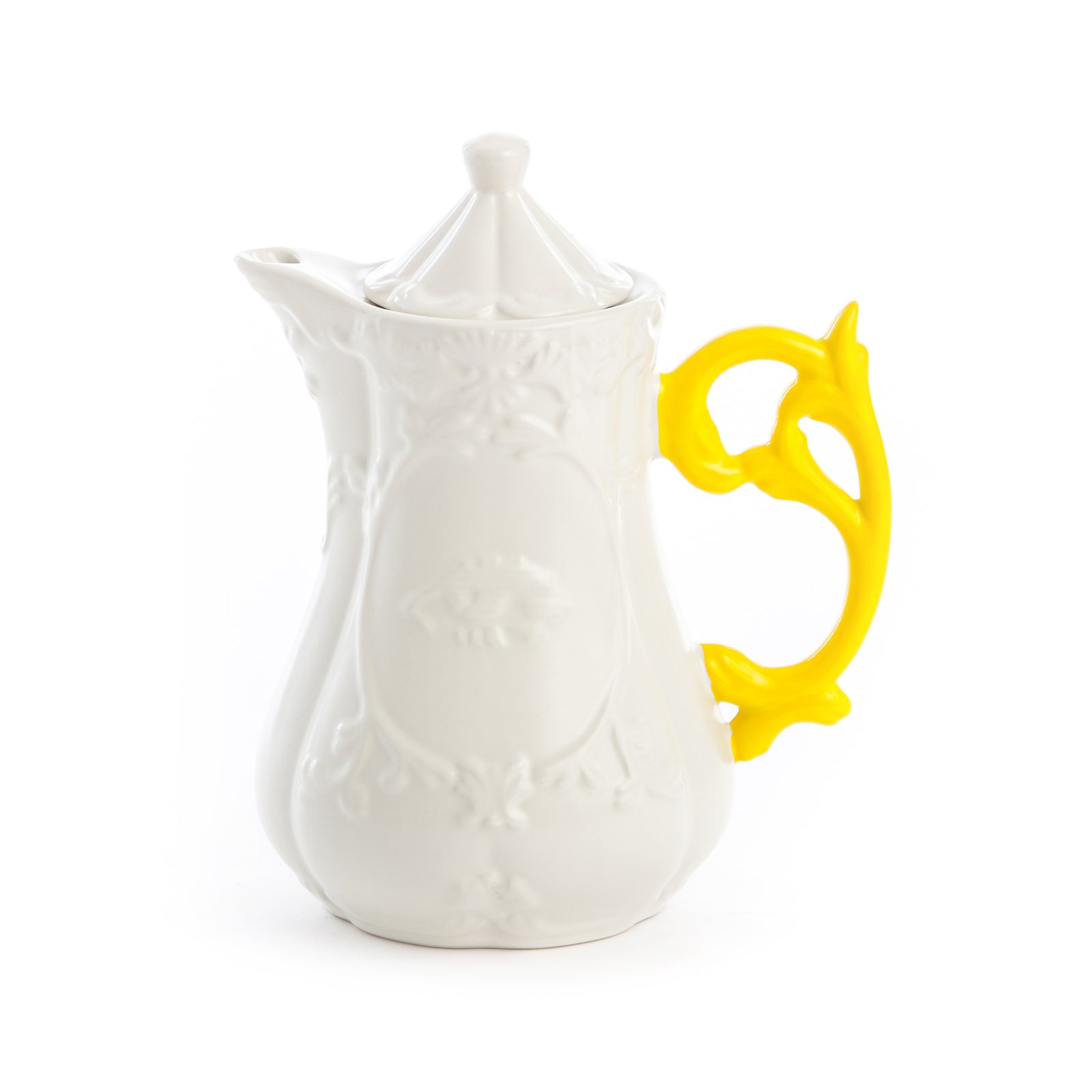 Teiera SELETTI I-Wares, bianco/giallo, 1,2 litri, porcellana