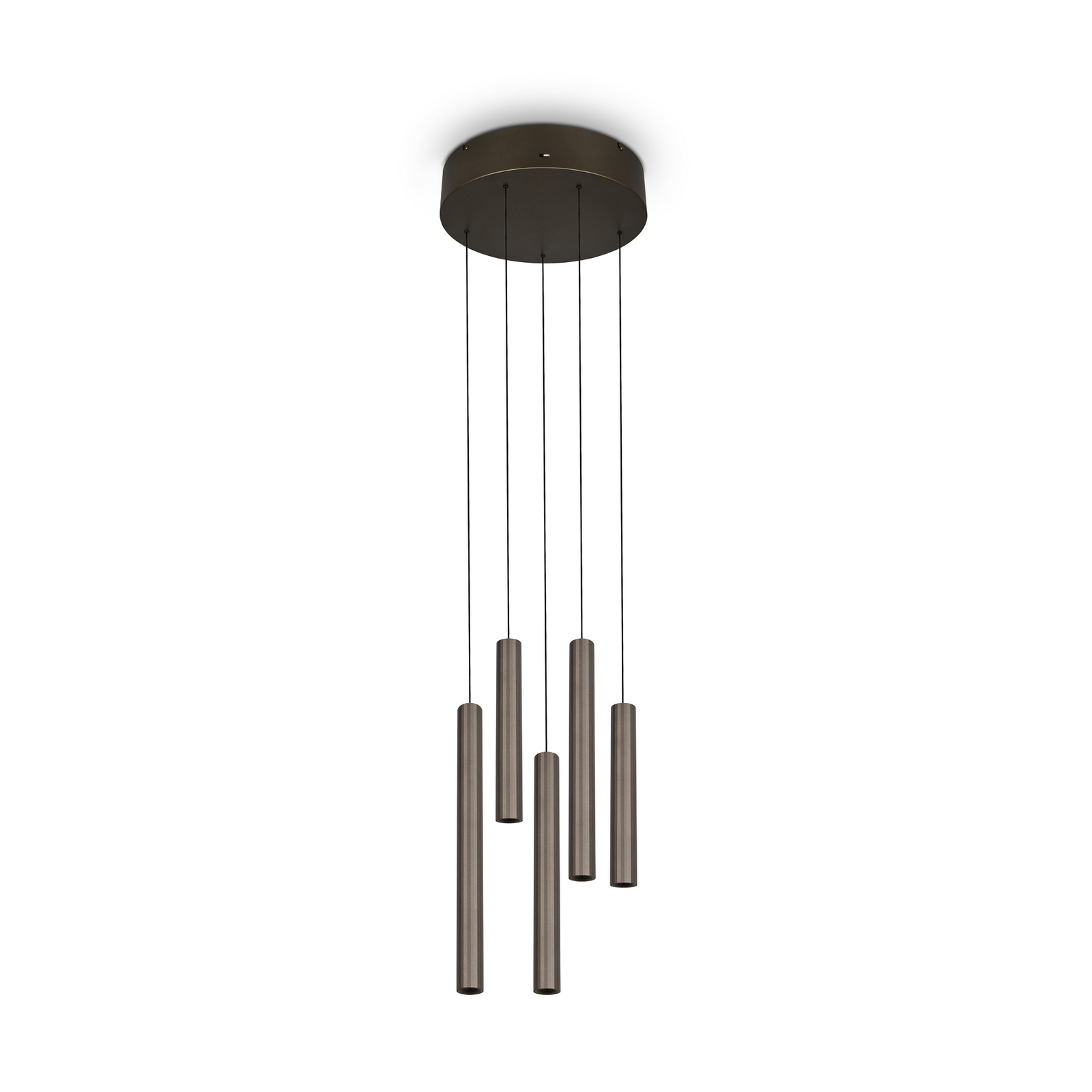 Lámpara colgante LED Arimato, Ø 35 cm, color platino, metal, CCT