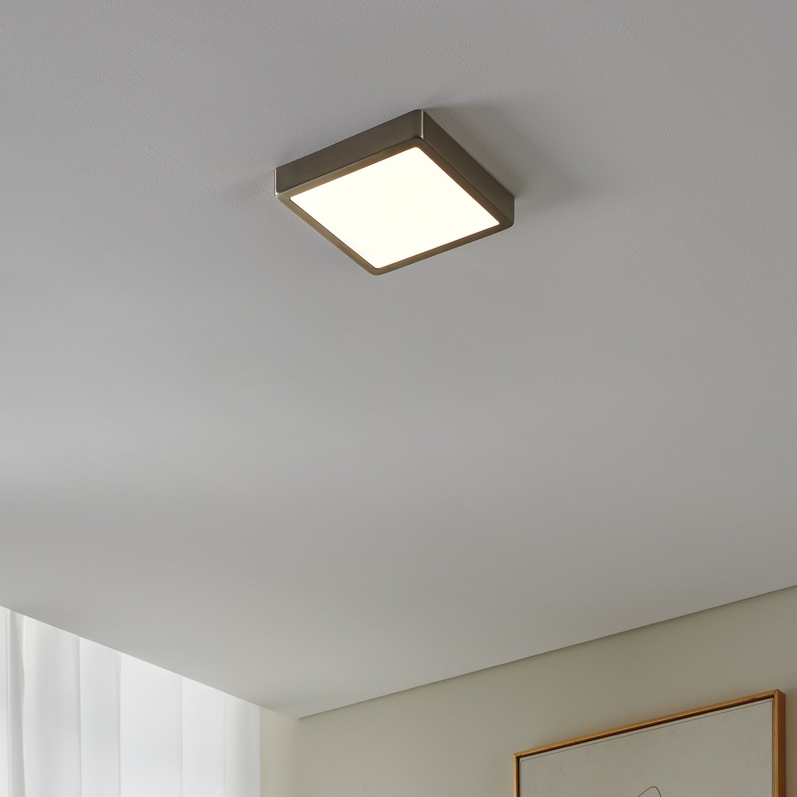 EGLO connect Таванна лампа Fueva-Z 21x21cm никел EGLO connect Таванна лампа Fueva-Z 21x21cm никел