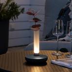 Candeeiro de mesa LED Biarritz, IP54, bateria recarregável, CCT, cinzento