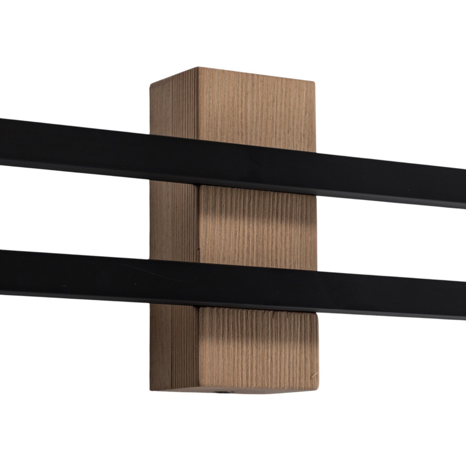 LED-Wandleuchte Flash, schwarz/kiefer, Höhe 90 cm, 2-flammig