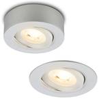 Lumină LED încastrată Desi, crom mat, Ø9cm, dimabil, 3000K