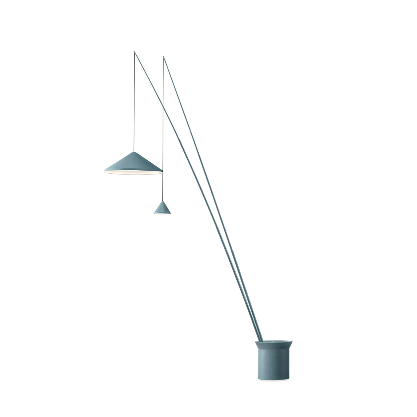 Vibia LED-Stehleuchte NORTH, blau, 2-flammig, Metall, 927