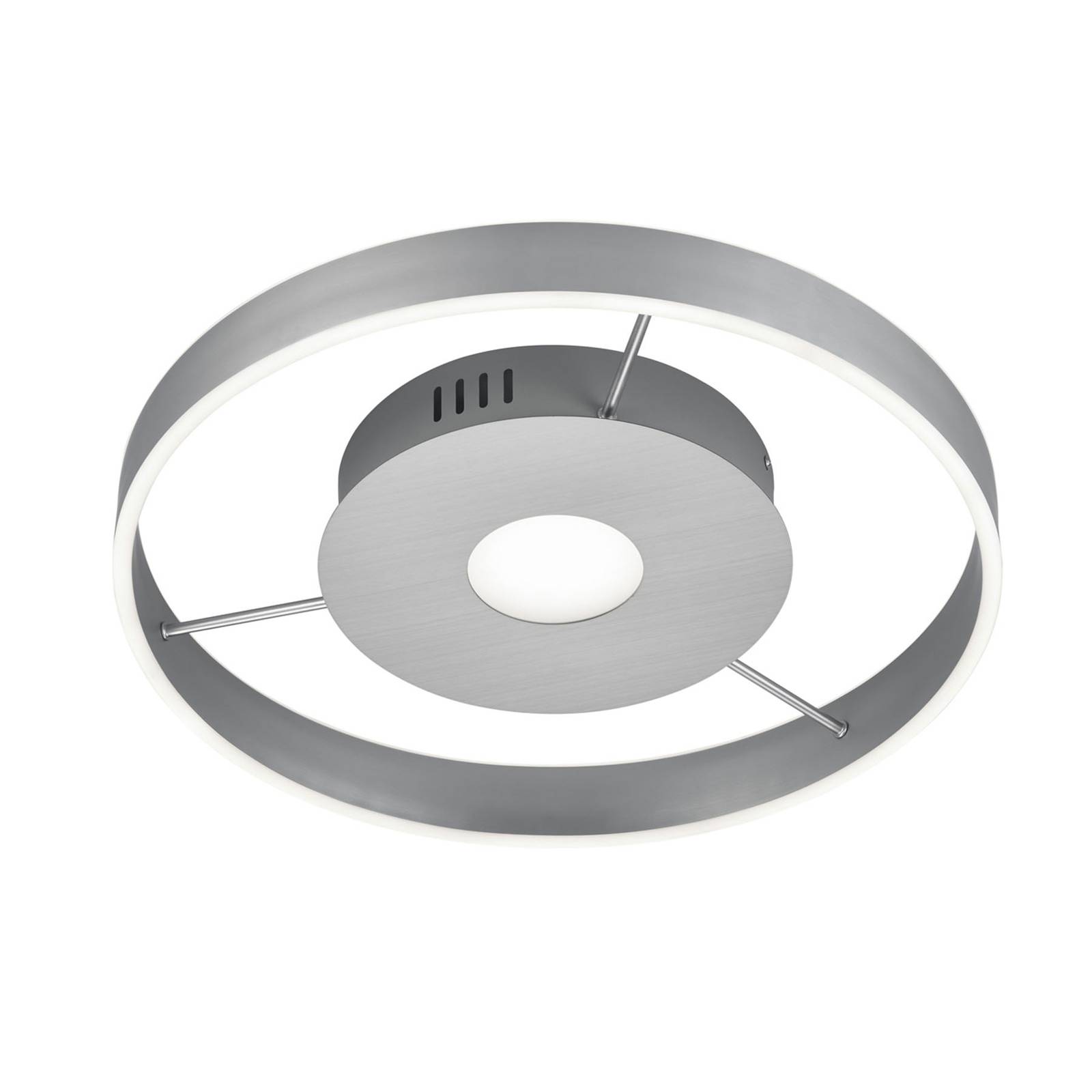 Trio Lighting Logan LED ceiling light, 2,700-6,000 K matt nickel, for Living / Dining Room, metal, 45 W, H: 8 cm