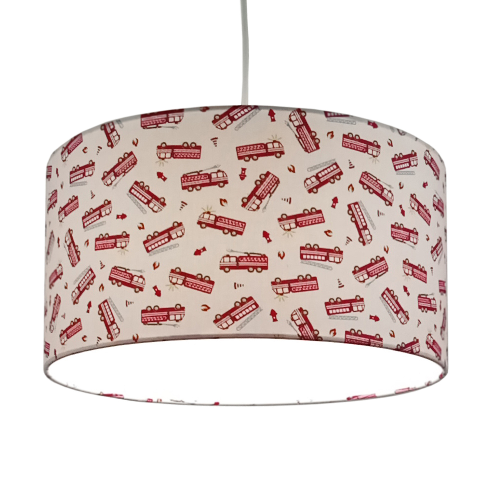 Niermann Standby Fire Brigade hanging light with fabric lampshade, for Children's Room, fabric, metal, E27, 60 W, energy efficiency: A++, H: 19 cm
