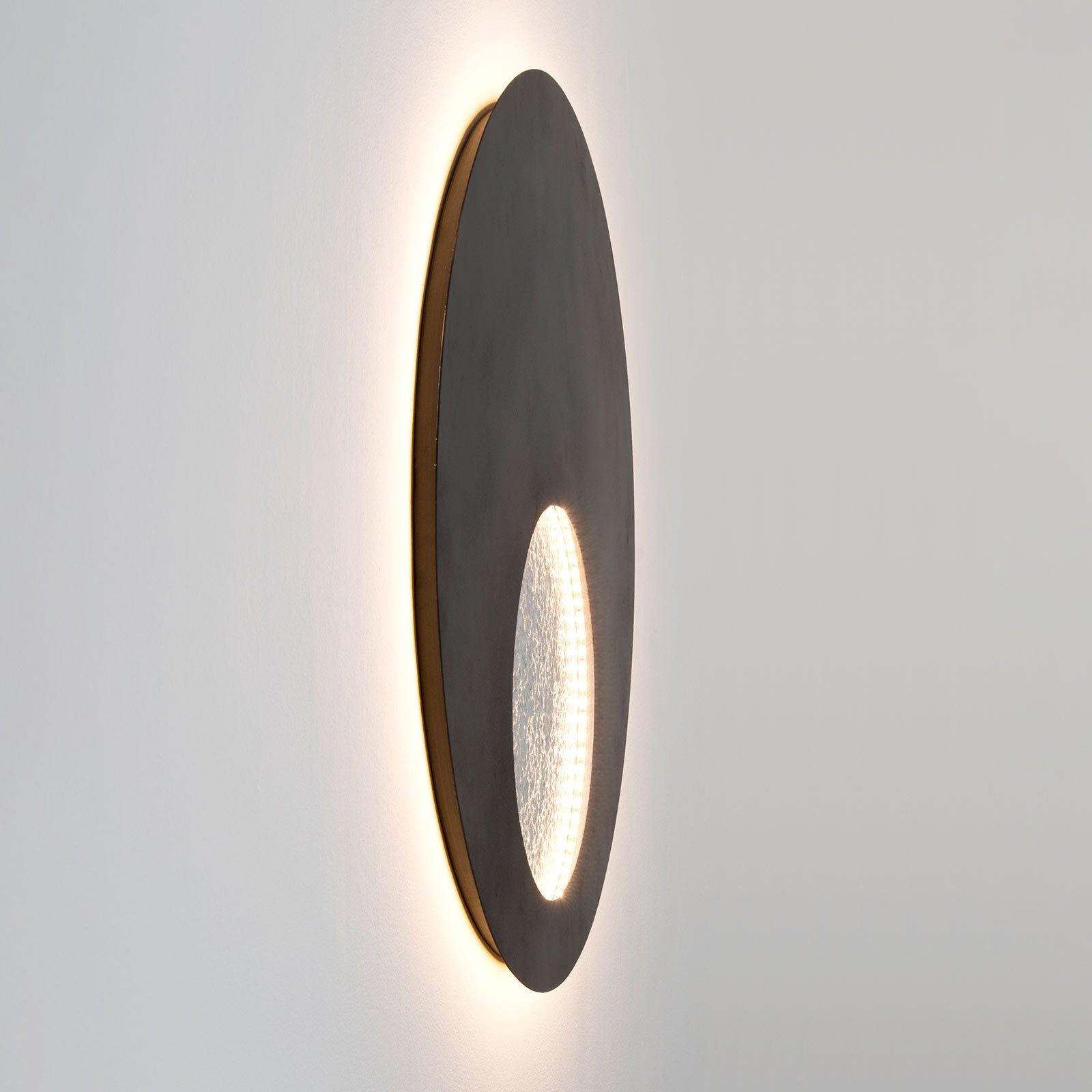 Aplique LED Luina, Ø 80 cm, interior plateado