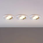 LED inbouwspot Andrej, rond, chroom, set van 3