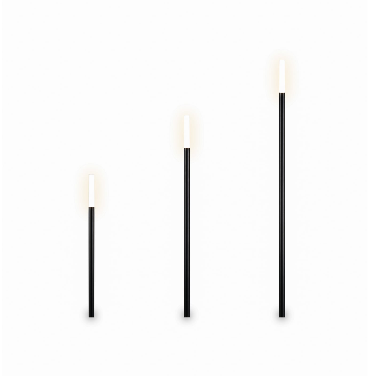 Lampă LED cu țeapă STICK, negru, 3 becuri, IP44, ștecher