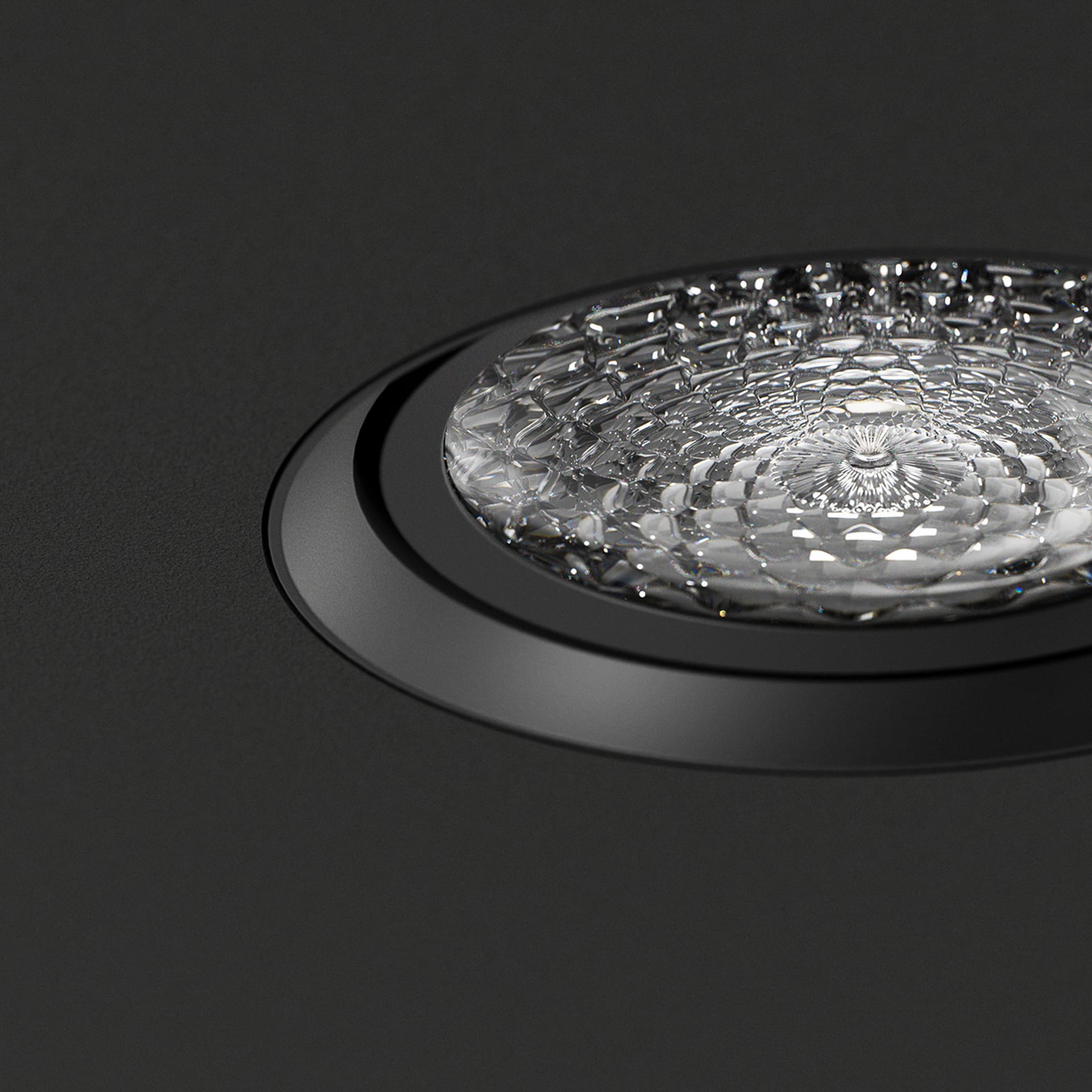 Spot encastré LED Nivo noir 36° 14 cm, orientable et à intensité variable -