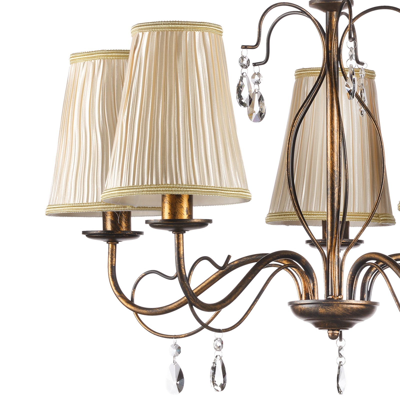 Delia chandelier, bronze-coloured, 5-bulb, Ø 68 cm