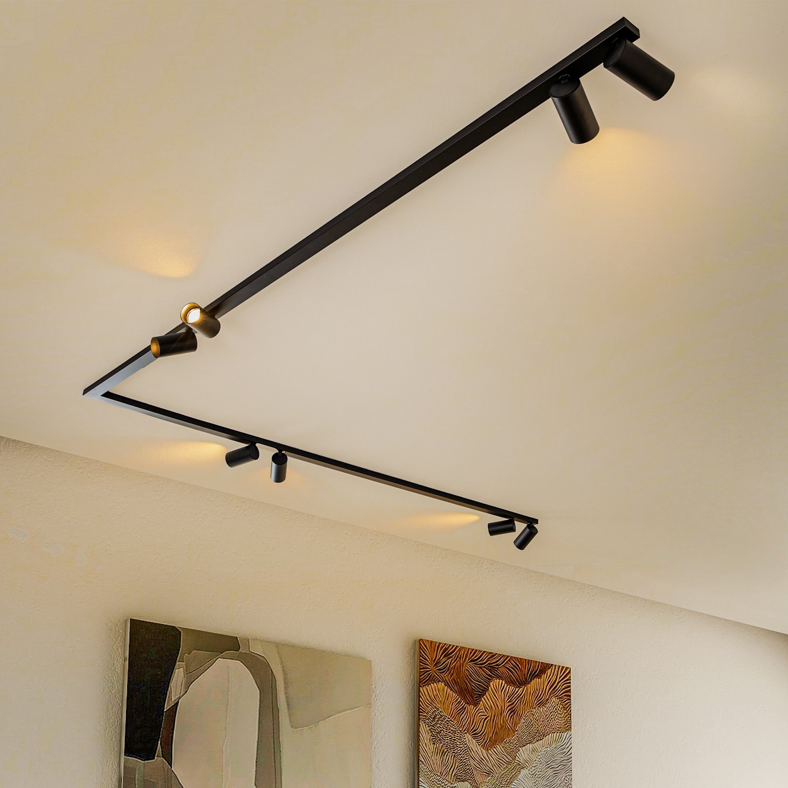 Spot plafond Mono Corner VIII noir 2x200 cm