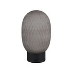LED rechargeable table lamp Facette, smoky grey, USB, glass