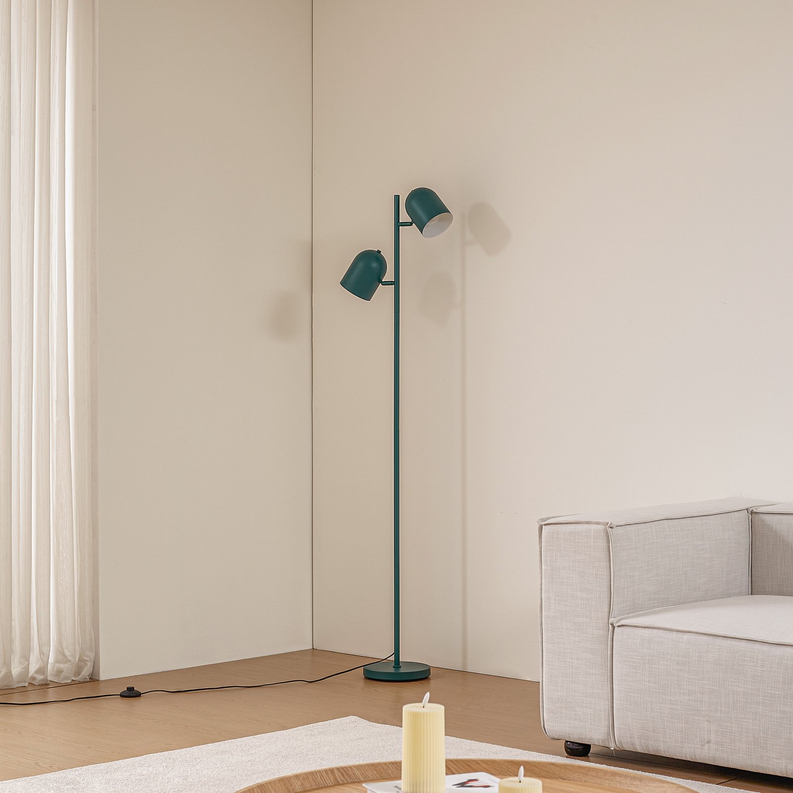 Lindby Floor lamp, green, 2 x E27