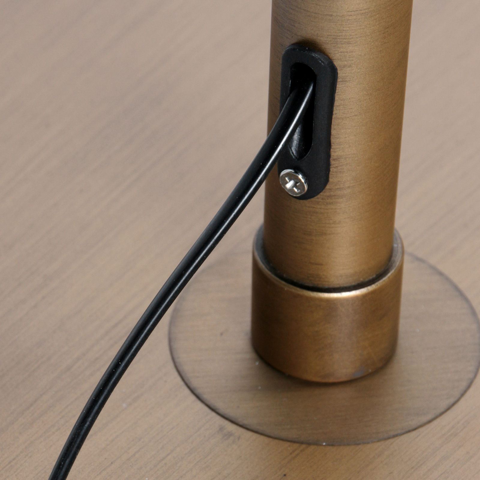 Stojacia lampa Sparkled Light v tvare oblúka, bronzová/sivá ľanová, 240 cm