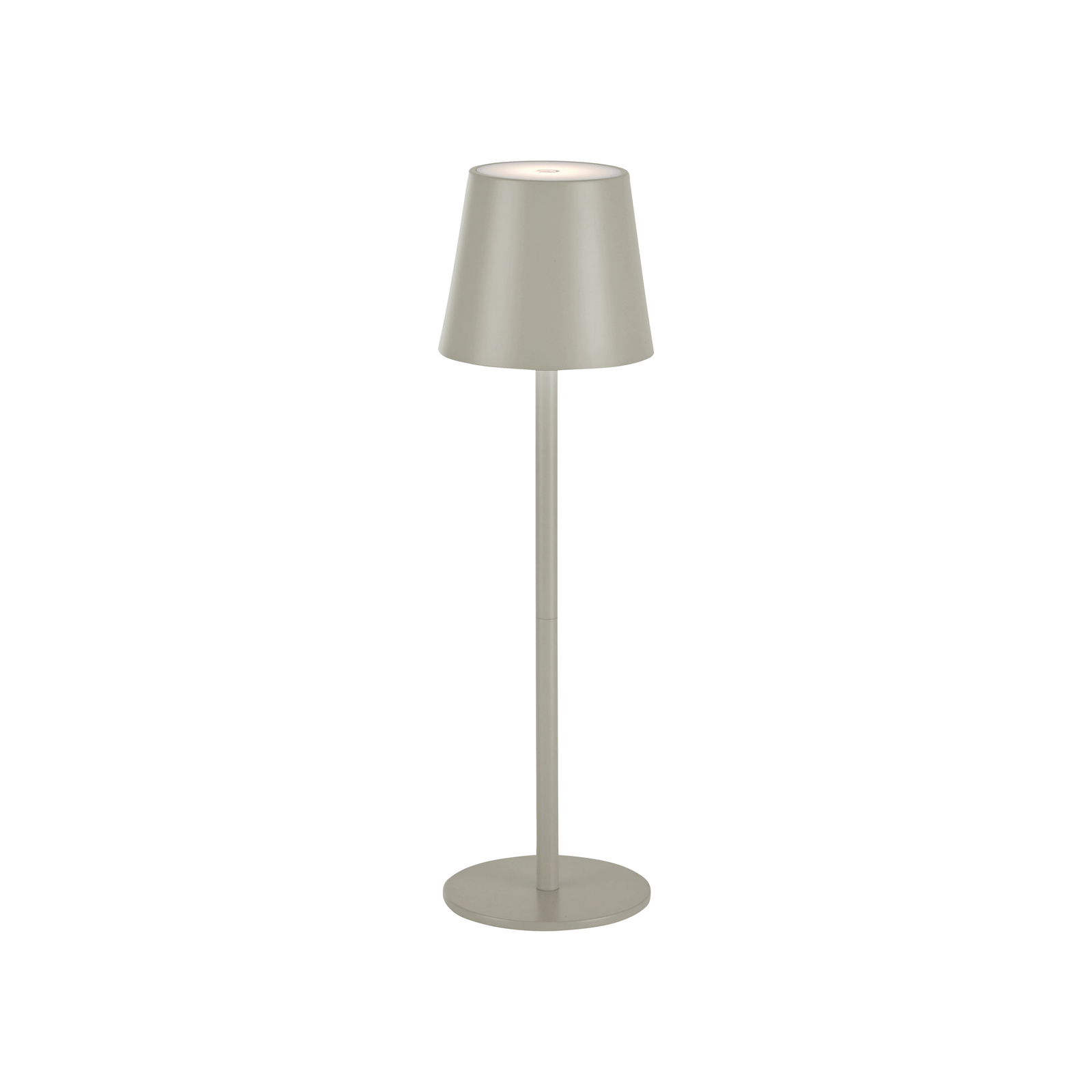 JUST LIGHT. Euria lámpara de mesa LED recargable, hierro gris-beige IP54