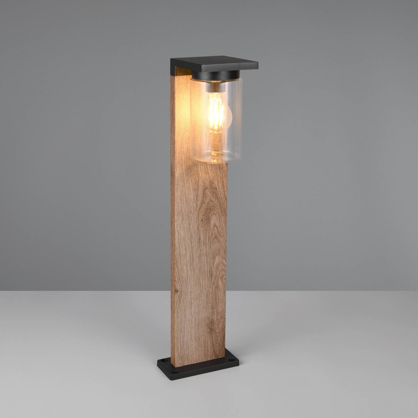 Wegeleuchte ARDILA, Holzoptik, Höhe 65 cm, Metall/Glas, IP44 günstig online kaufen