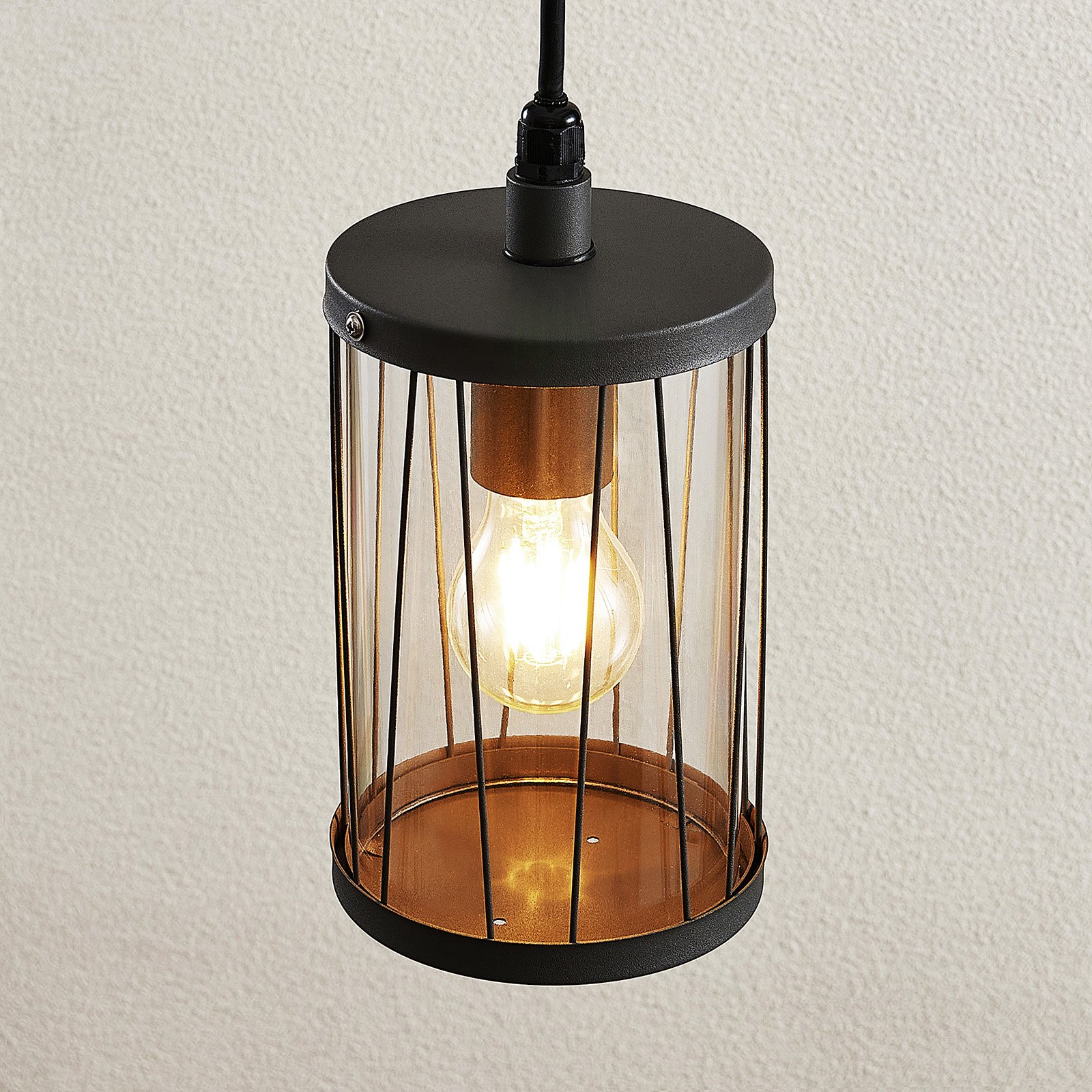 Yonan Udendørs Pendant Dark Grey/Clear - Lindby
