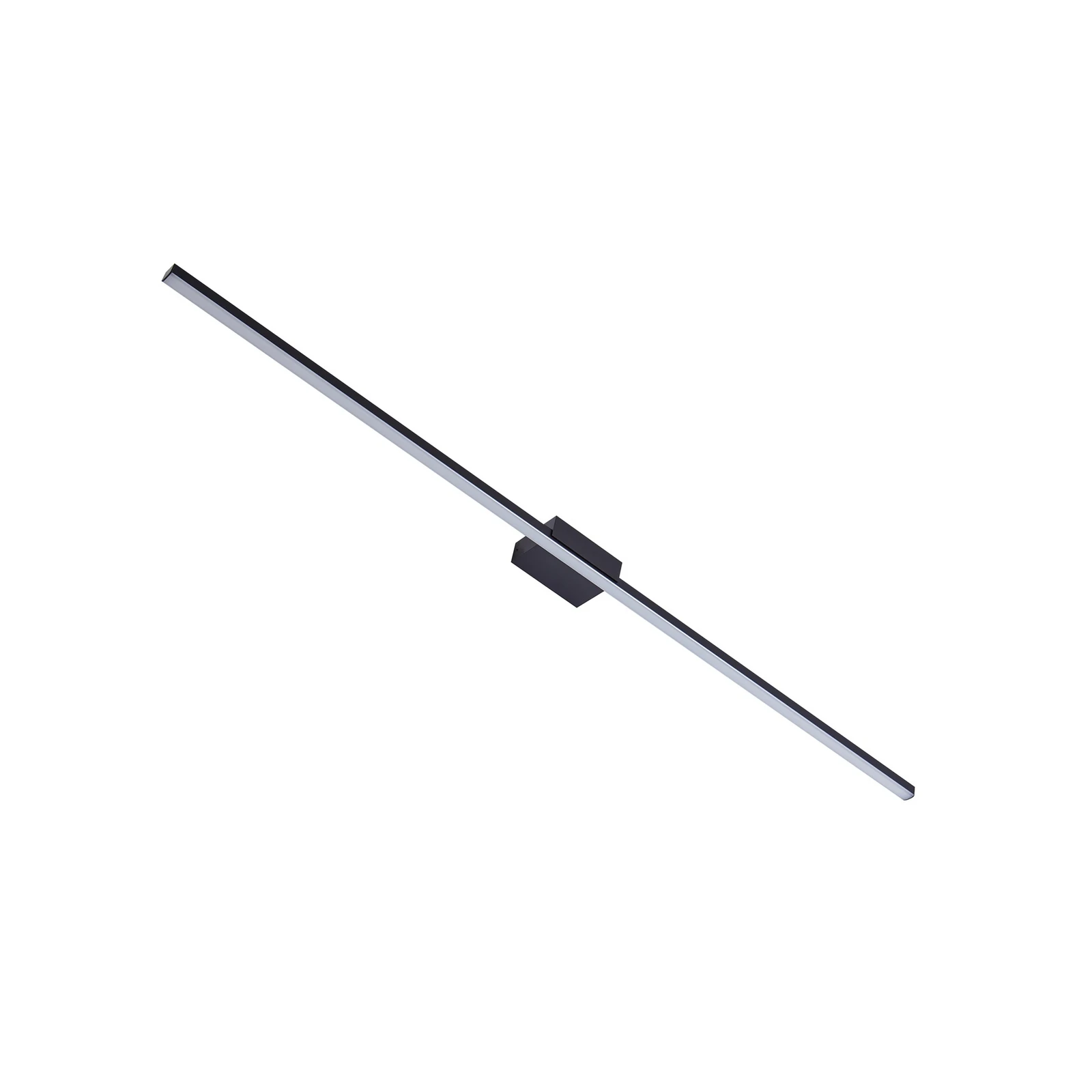 Lucande LED tükörlámpa Kivana, fekete, fém, 120cm IP44