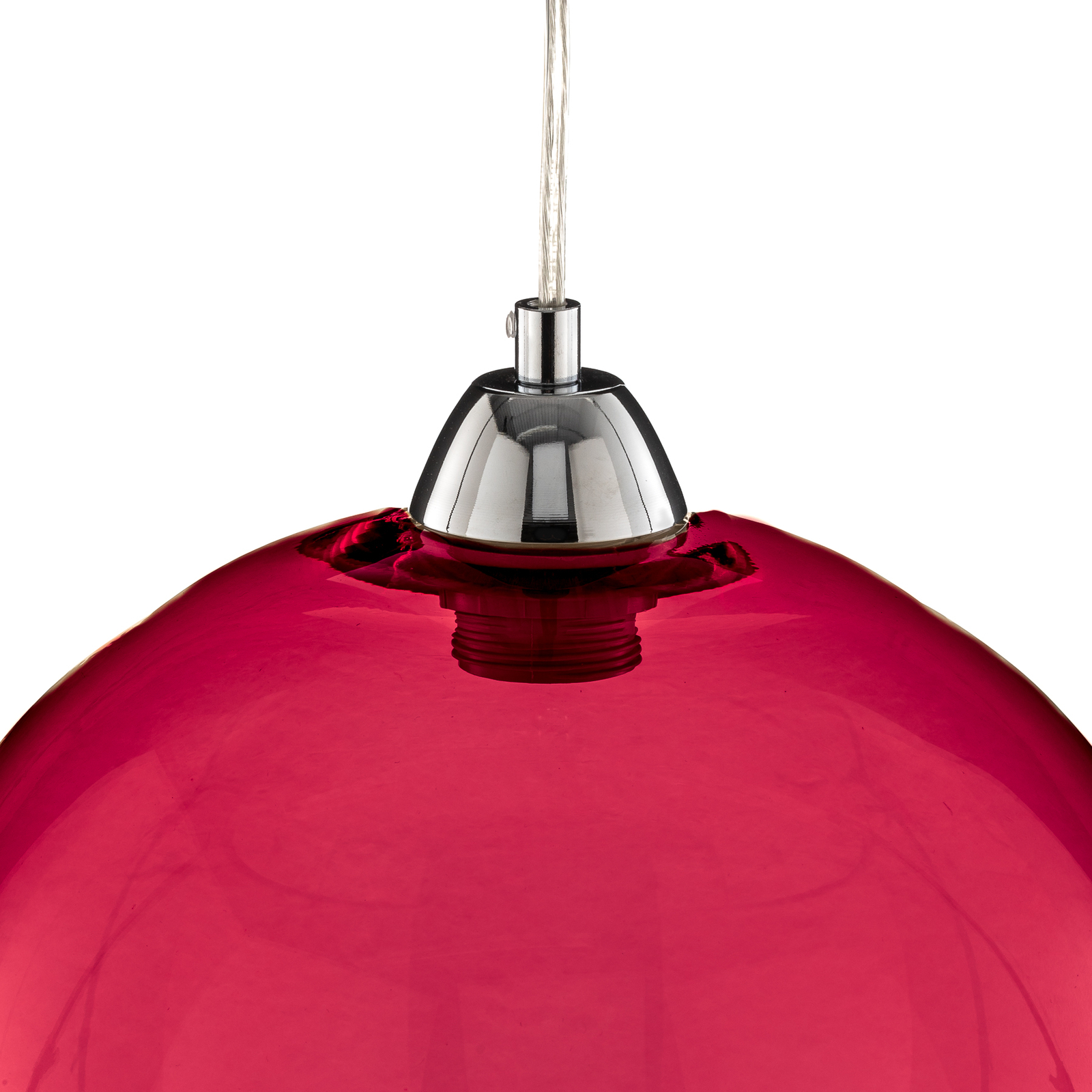 Závesná lampa Colour, sklenené tienidlo červené