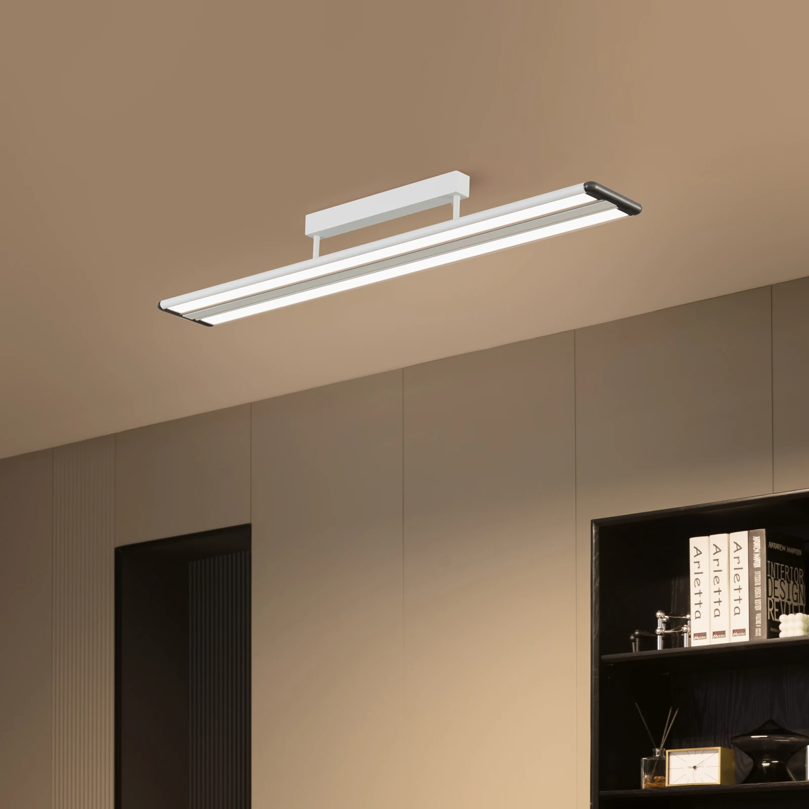 Prios Yuela LED-Deckenlampe, DALI, 120 cm, weiß